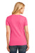 Port & Company LPC54V Womens Core Short Sleeve V-Neck T-Shirt Neon Pink Back