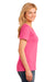 Port & Company LPC54V Womens Core Short Sleeve V-Neck T-Shirt Neon Pink Side