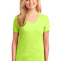 Port & Company Womens Core Short Sleeve V-Neck T-Shirt - Neon Yellow - Closeout