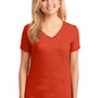 Port & Company Womens Core Short Sleeve V-Neck T-Shirt - Orange
