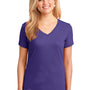 Port & Company Womens Core Short Sleeve V-Neck T-Shirt - Purple