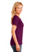 Port & Company LPC54V Womens Core Short Sleeve V-Neck T-Shirt Raspberry Purple Side