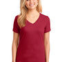 Port & Company Womens Core Short Sleeve V-Neck T-Shirt - Red