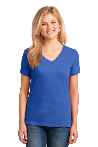 Port & Company LPC54V Womens Core Short Sleeve V-Neck T-Shirt Royal Blue Front