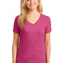 Port & Company Womens Core Short Sleeve V-Neck T-Shirt - Sangria Pink