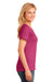 Port & Company LPC54V Womens Core Short Sleeve V-Neck T-Shirt Sangria Pink Side