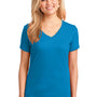 Port & Company Womens Core Short Sleeve V-Neck T-Shirt - Sapphire Blue