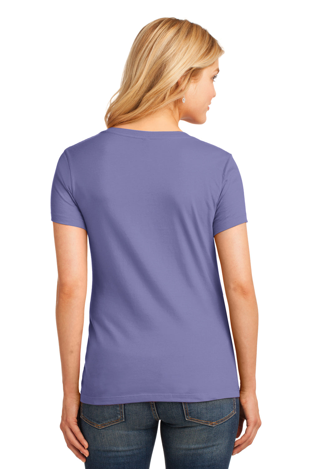 Port & Company LPC54V Womens Core Short Sleeve V-Neck T-Shirt Violet Purple Back