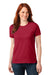 Port & Company LPC55 Womens Core Short Sleeve Crewneck T-Shirt Red Front