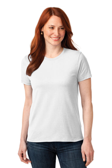 Port & Company LPC55 Womens Core Short Sleeve Crewneck T-Shirt White Front