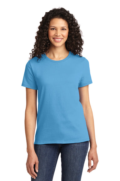 Port & Company LPC61 Womens Essential Short Sleeve Crewneck T-Shirt Aqua Blue Front