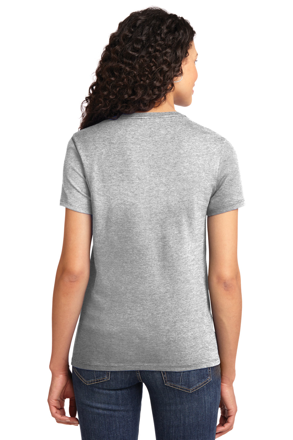Port & Company LPC61 Womens Essential Short Sleeve Crewneck T-Shirt Ash Grey Back