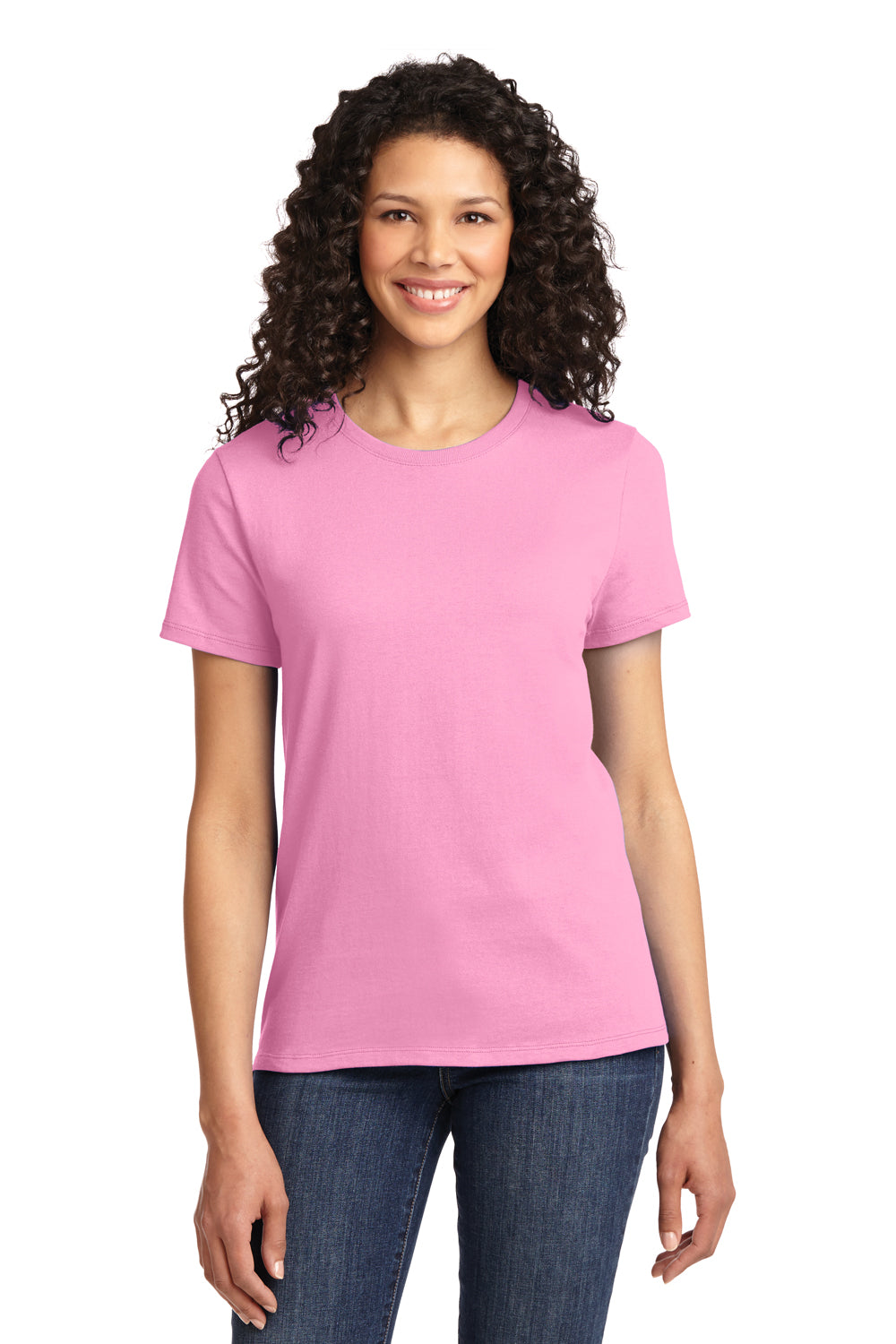 Port & Company LPC61 Womens Essential Short Sleeve Crewneck T-Shirt Candy Pink Front