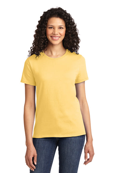 Port & Company LPC61 Womens Essential Short Sleeve Crewneck T-Shirt Daffodil Yellow Front
