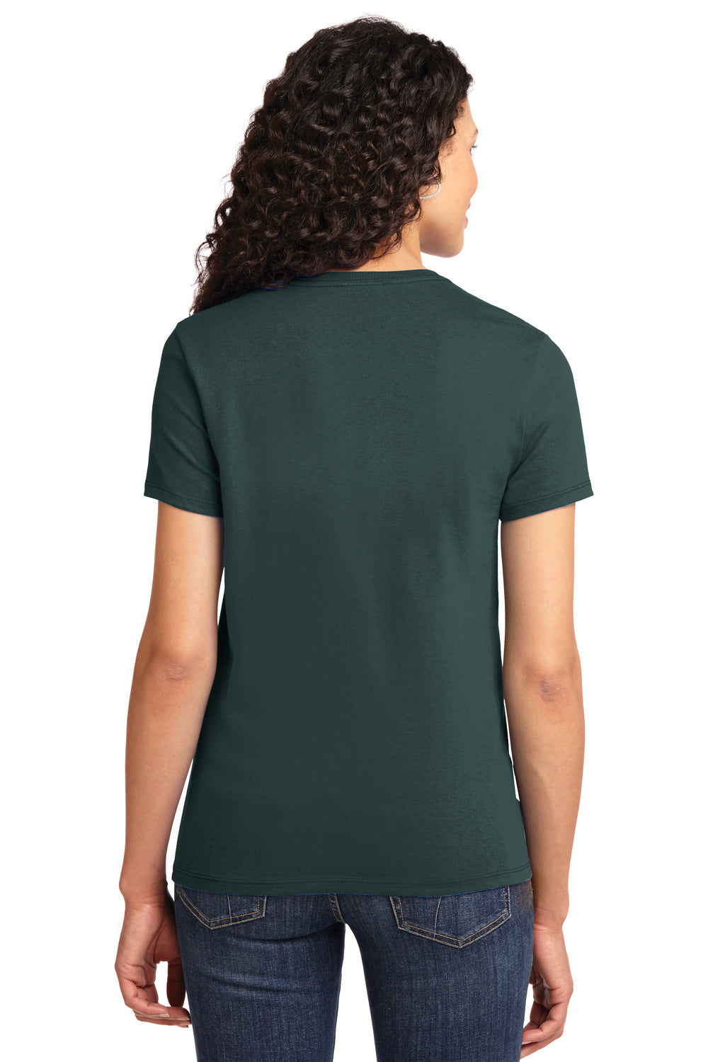 Port & Company LPC61 Womens Essential Short Sleeve Crewneck T-Shirt Dark Green Back