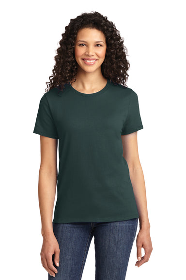 Port & Company LPC61 Womens Essential Short Sleeve Crewneck T-Shirt Dark Green Front