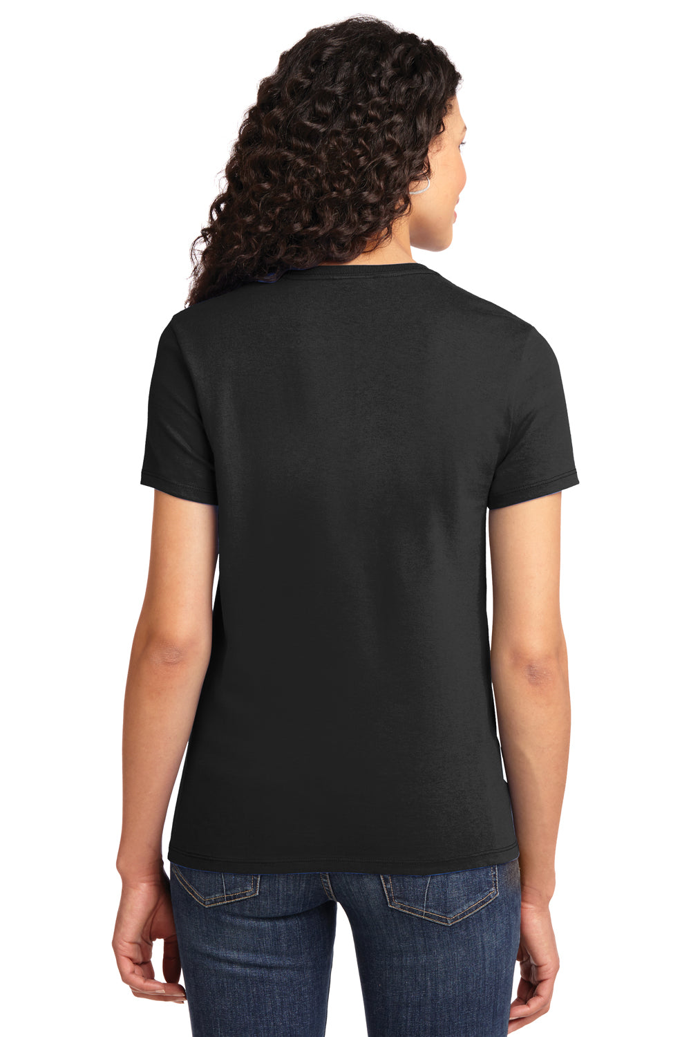 Port & Company LPC61 Womens Essential Short Sleeve Crewneck T-Shirt Black Back
