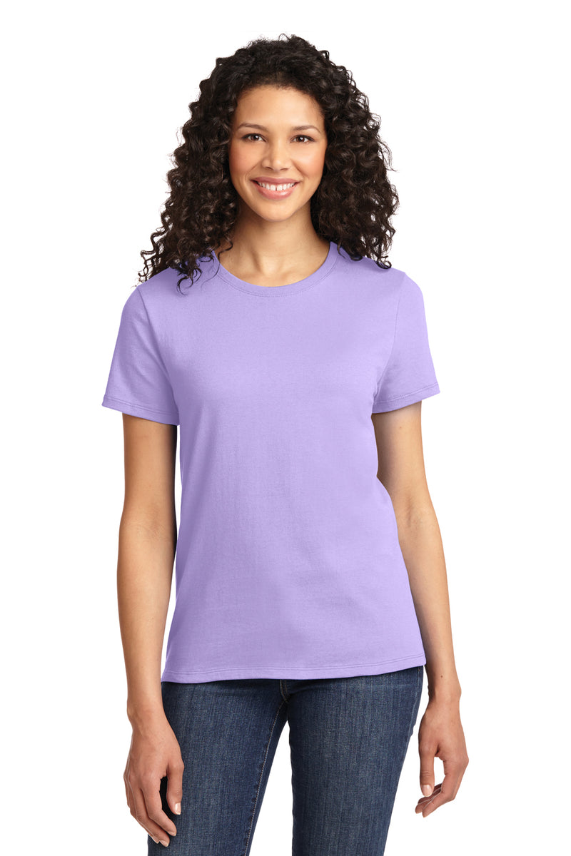 Port & Company T-Shirt Womens Sleeve Purple Crewneck Short Lavender — LPC61 Essential