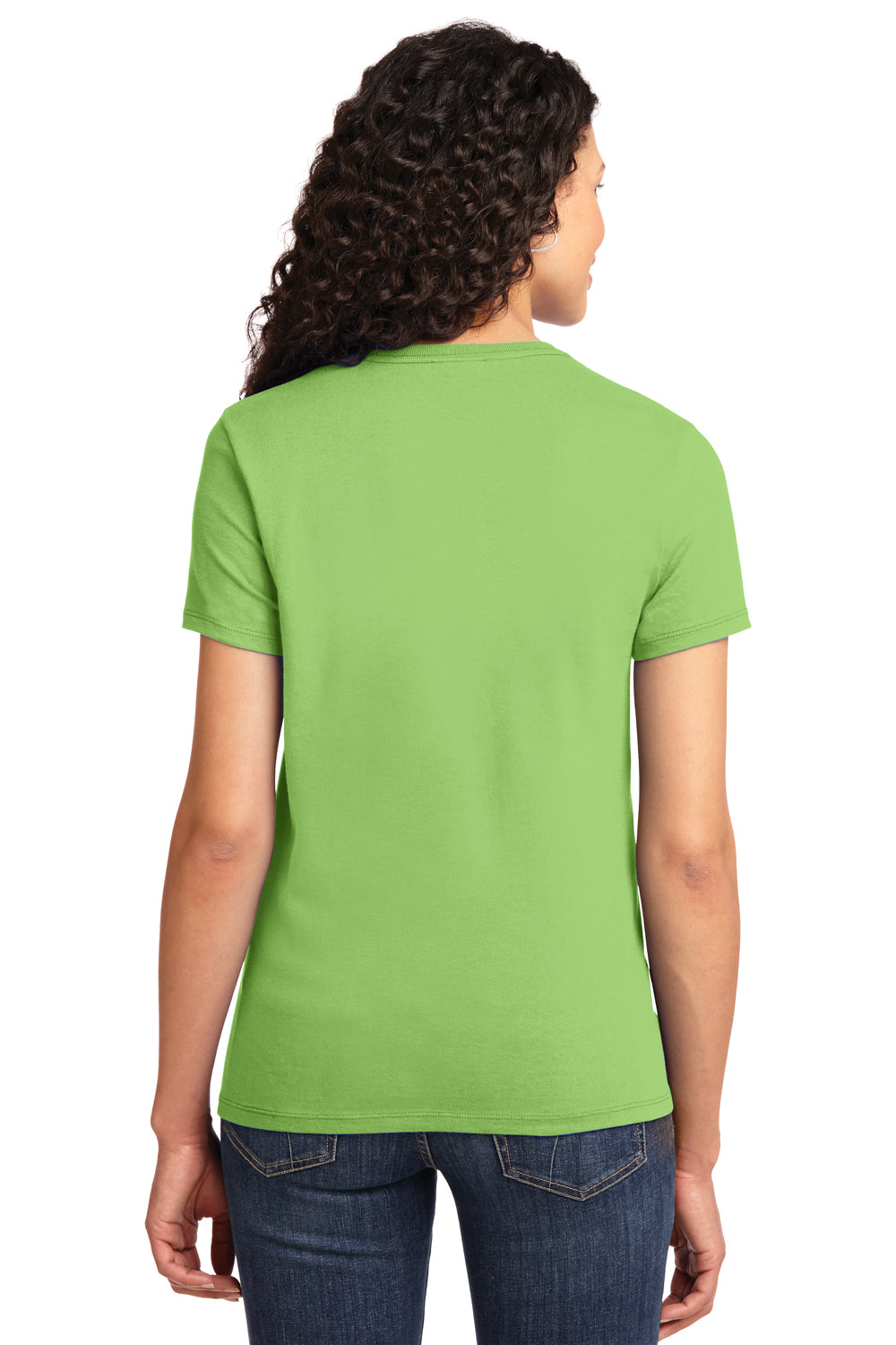 Port & Company LPC61 Womens Essential Short Sleeve Crewneck T-Shirt Lime Green Back