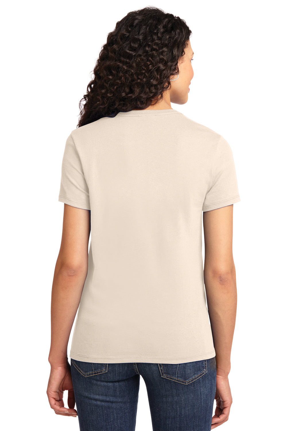 Port & Company LPC61 Womens Essential Short Sleeve Crewneck T-Shirt Natural Back