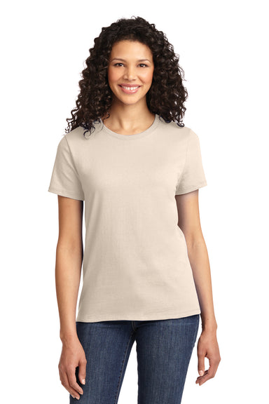 Port & Company LPC61 Womens Essential Short Sleeve Crewneck T-Shirt Natural Front