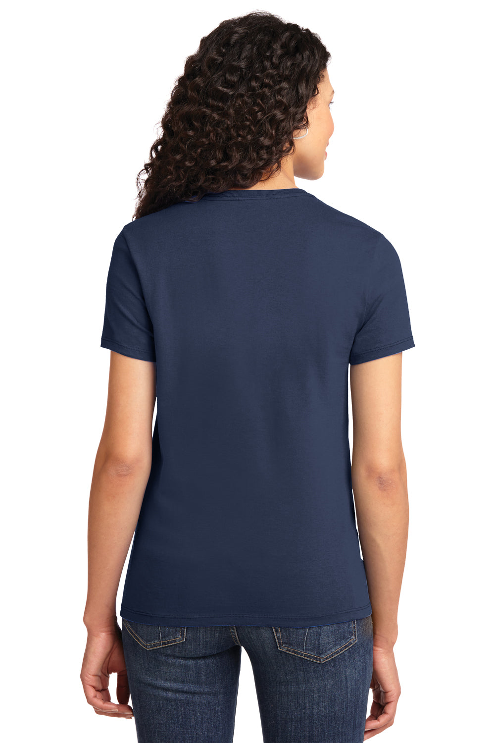 Port & Company LPC61 Womens Essential Short Sleeve Crewneck T-Shirt Navy Blue Back