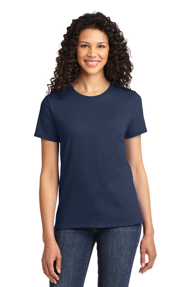 Port & Company LPC61 Womens Essential Short Sleeve Crewneck T-Shirt Navy Blue Front