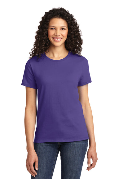 Port & Company LPC61 Womens Essential Short Sleeve Crewneck T-Shirt Purple Front