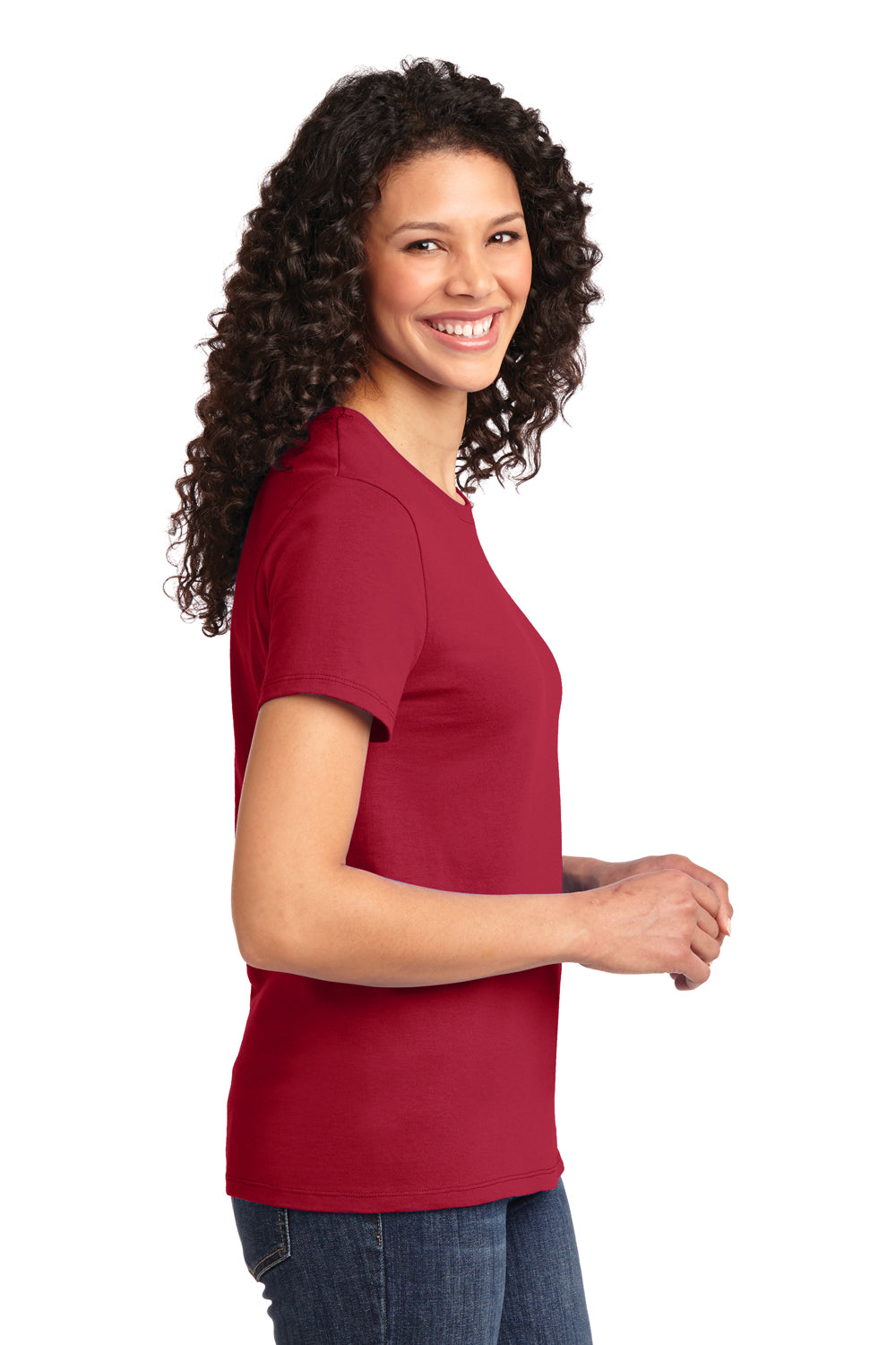 Port & Company LPC61 Womens Essential Short Sleeve Crewneck T-Shirt Red Side