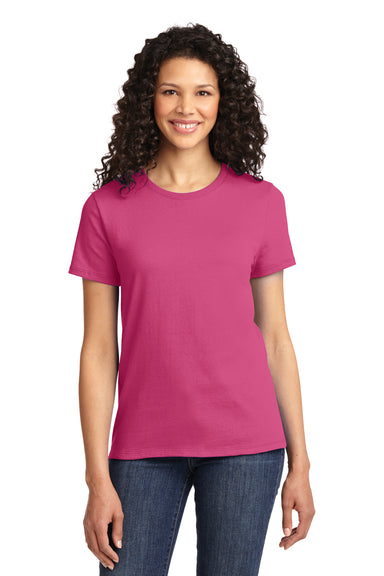 Port & Company LPC61 Womens Essential Short Sleeve Crewneck T-Shirt Sangria Pink Front