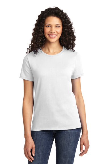 Port & Company LPC61 Womens Essential Short Sleeve Crewneck T-Shirt White Front