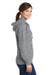 Port & Company LPC78ZH Womens Core Fleece Full Zip Hooded Sweatshirt Hoodie Heather Grey Side