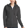 Port & Company Womens Core Pill Resistant Fleece Full Zip Hooded Sweatshirt Hoodie - Charcoal Grey