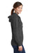 Port & Company LPC78ZH Womens Core Fleece Full Zip Hooded Sweatshirt Hoodie Heather Dark Grey Side