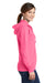 Port & Company LPC78ZH Womens Core Fleece Full Zip Hooded Sweatshirt Hoodie Neon Pink Side