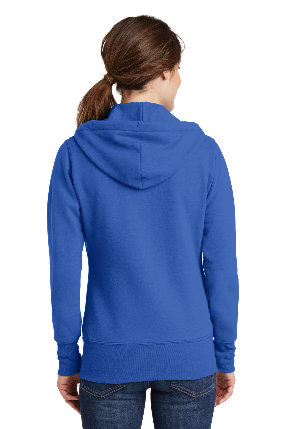 Port & Company LPC78ZH Womens Core Fleece Full Zip Hooded Sweatshirt Hoodie Royal Blue Back