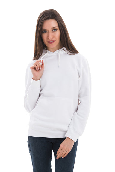 Lane Seven LS14001 Mens Premium Hooded Sweatshirt Hoodie White Front