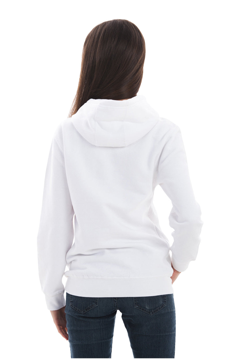 Lane Seven LS14001 Mens Premium Hooded Sweatshirt Hoodie White Back