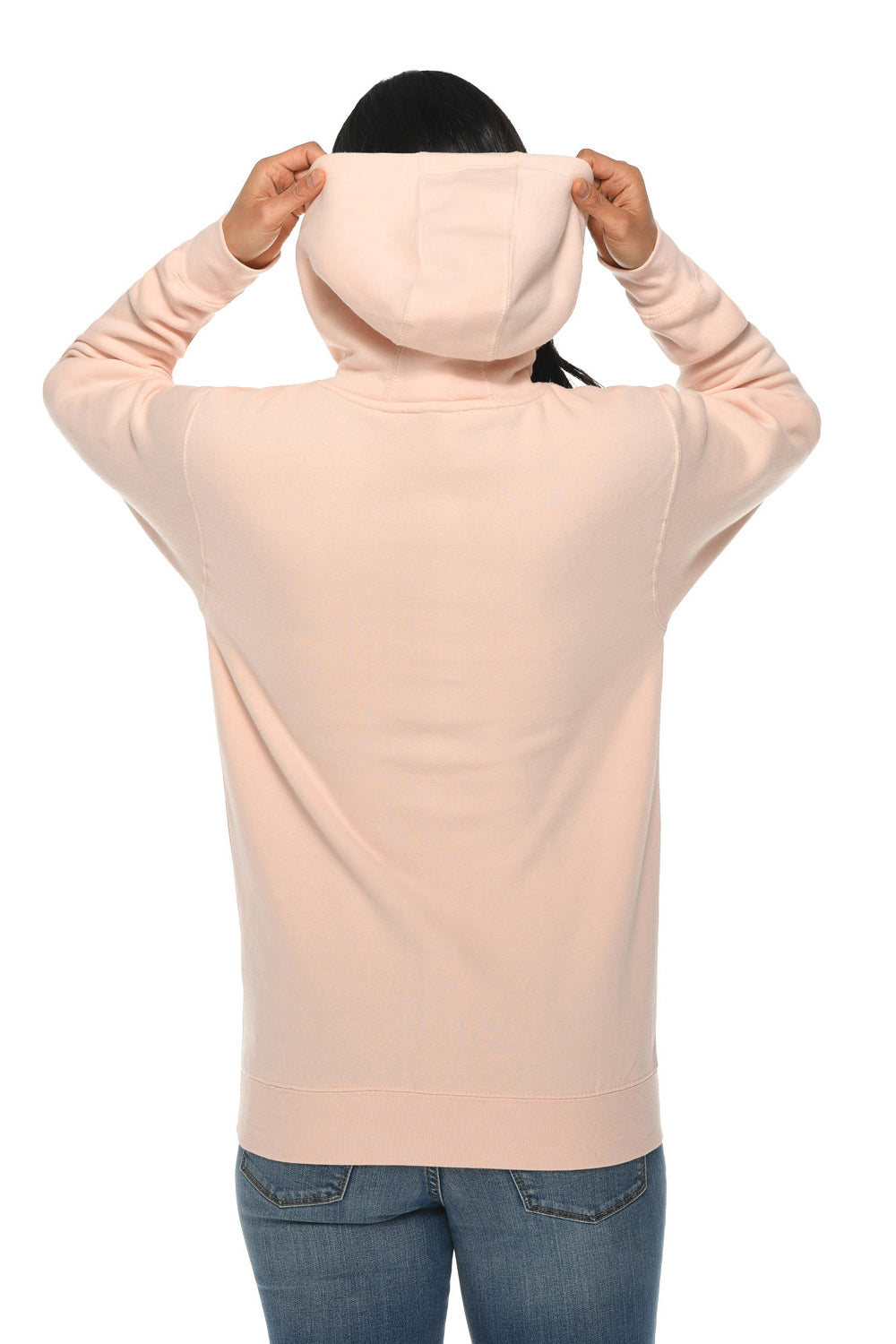 Lane Seven LS14001 Mens Premium Hooded Sweatshirt Hoodie Pale Pink Back