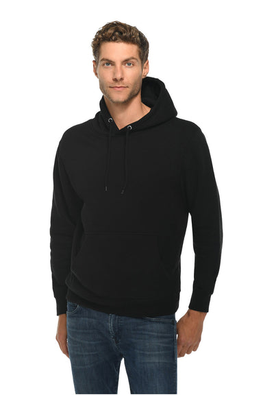 Lane Seven LS14001 Mens Premium Hooded Sweatshirt Hoodie Black Front