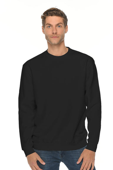 Lane Seven LS14004 Mens Premium Crewneck Sweatshirt Black Front