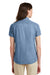 Port & Company LSP11 Womens Denim Short Sleeve Button Down Shirt Faded Blue Back