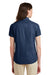 Port & Company LSP11 Womens Denim Short Sleeve Button Down Shirt Ink Blue Back