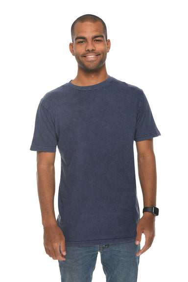Lane Seven LST002 Mens Vintage Short Sleeve Crewneck T-Shirt Vintage Denim Blue Front