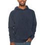 Lane Seven Mens Vintage Raglan Hooded Sweatshirt Hoodie - Vintage Denim Blue