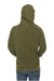 Lane Seven LST004 Mens Vintage Raglan Hooded Sweatshirt Hoodie Vintage Olive Green Back