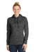 Sport-Tek LST225 Womens Electric Heather Moisture Wicking Fleece Hooded Sweatshirt Hoodie Grey Black Front