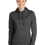 Sport-Tek Womens Electric Heather Moisture Wicking Fleece Hooded Sweatshirt Hoodie - Grey Black Electric