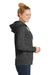 Sport-Tek LST225 Womens Electric Heather Moisture Wicking Fleece Hooded Sweatshirt Hoodie Grey Black Side