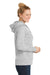 Sport-Tek LST225 Womens Electric Heather Moisture Wicking Fleece Hooded Sweatshirt Hoodie Silver Grey Side